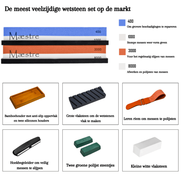 De meest veelzijdige wetsteen set Maestre