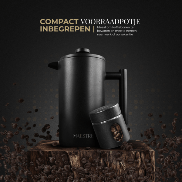 French Press Koffiemaker Voorraadpotje inbegrepen